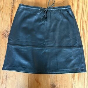 French Connection Black Leather Skirt 100% genuine leather